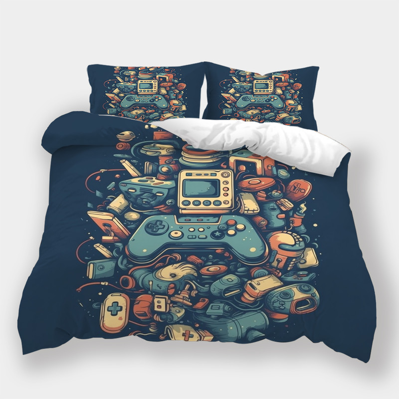 Fitted Sheet Duvet Cover Three-piece Gamepad Cool Mattress Cover