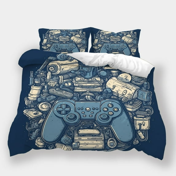 Duvet Cover Set Gamepad Printed Bedspreads Children Gamer Bedroom Decor Home Bedclothes,Twin (68"x86")