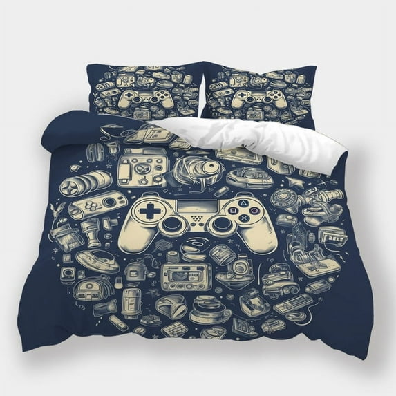 Duvet Cover Set Gamepad Printed Bedspreads Children Highend Bedroom Decor Bed Gift,Queen (90"x90")