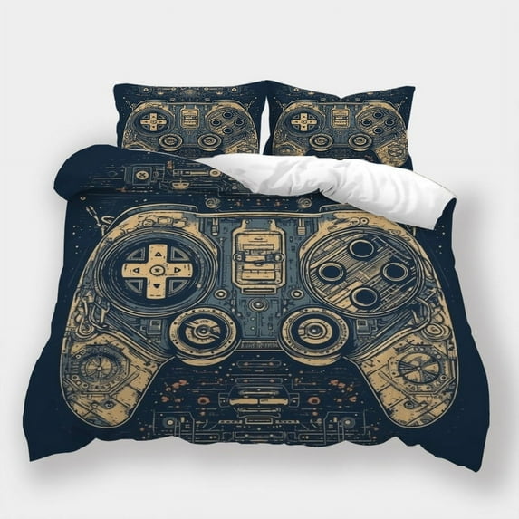 Duvet Cover Set Gamepad Printed Bedspreads Home Domitory Bedding Set Bedroom Decor,Queen (90"x90")