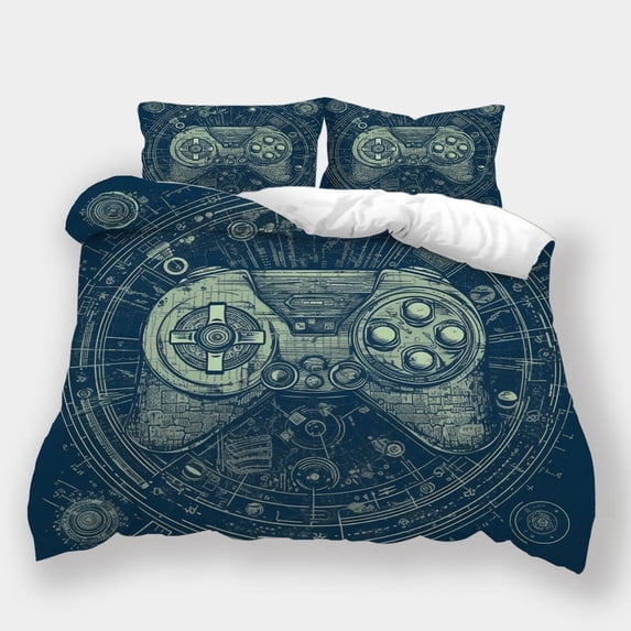 Duvet Cover Set Gamepad Printed Bedspreads Kids Adult Superior Bedroom Decor Bedding Suit,King (90"x104")