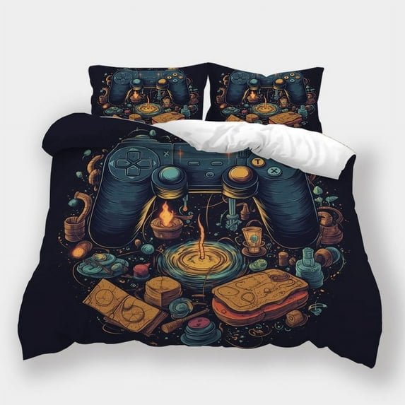 Duvet Cover Set Gamepad Printed Bedspreads Kids Adult Superior Bedroom Decor Bedding Suit,Twin (68"x86")