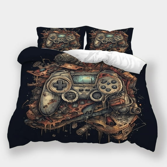 Duvet Cover Set Gamer Handle Printed Bedspreads Children Fashion Bedding Set Bedroom Decor,Full (80"x90")