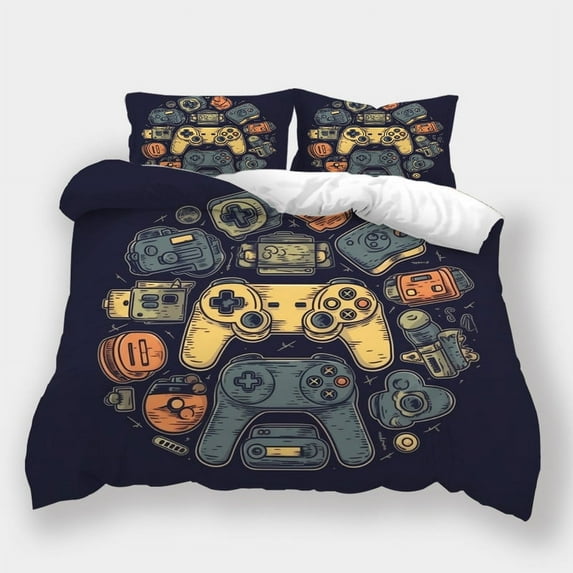 Duvet Cover Set Home Bedclothes Game Handle Printed Bedspreads Teenager High Quality Bed Set,Full (80"x90")