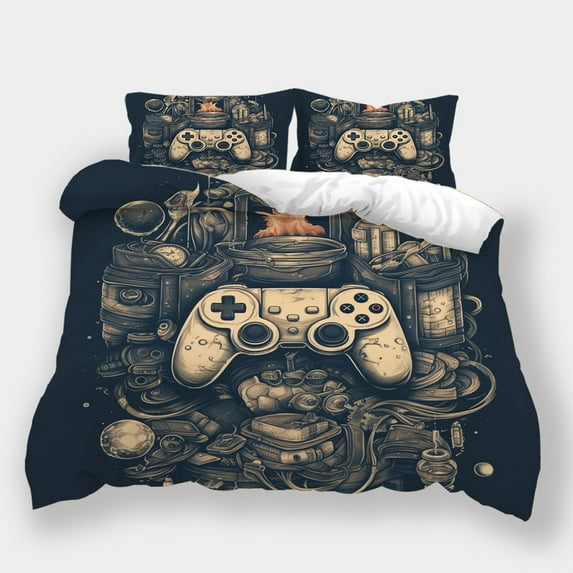 Duvet Cover Set Home Textiles Game Handle Printed Bedspreads Kids High Quality Bedding Suit,Queen (90"x90")