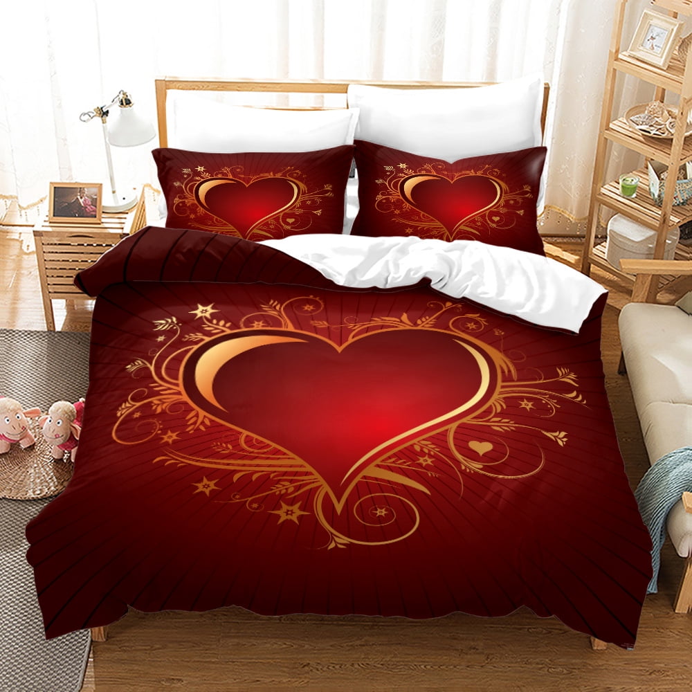 Duvet Cover Set King Size, Floral Petals Bedding Set 3pcs for Man Woman