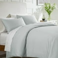 thumbnail image 1 of Duvet Cover Set Queen - Slate Grey 3 Piece Bedding Set, 400 Thread Count Sateen Weave, 100% Pure Cotton Comforter Cover and Two Pillow Shams, with Button Closure and Corner Ties, 1 of 11