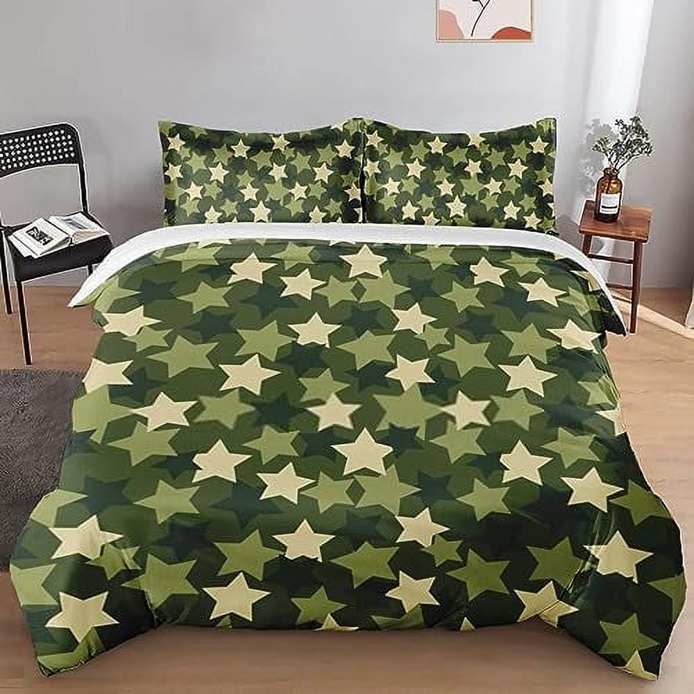 Duvet Cover Set Shark Military Army Fish Bedding Set for Kids and Adults Bedroom Decor