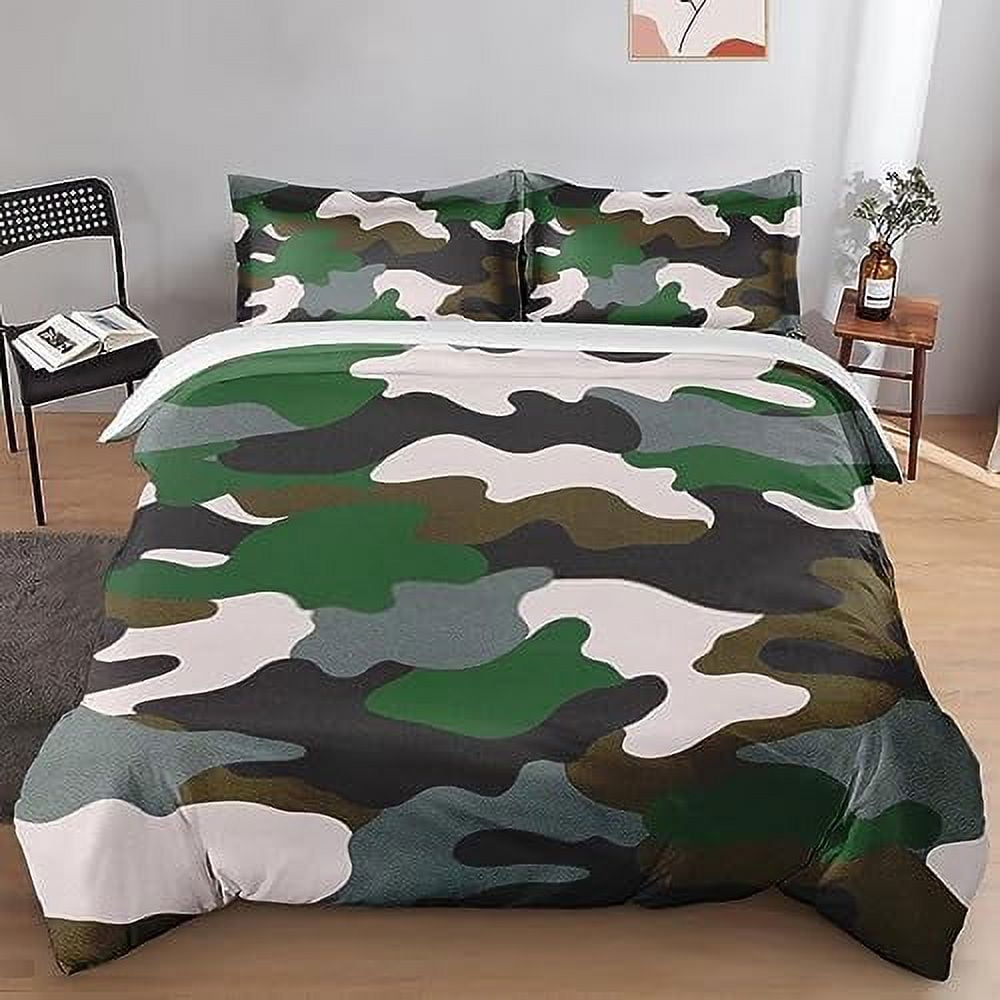 Duvet Cover Set Shark Military Army Fish Bedding Set for Kids and Adults Bedroom Decor
