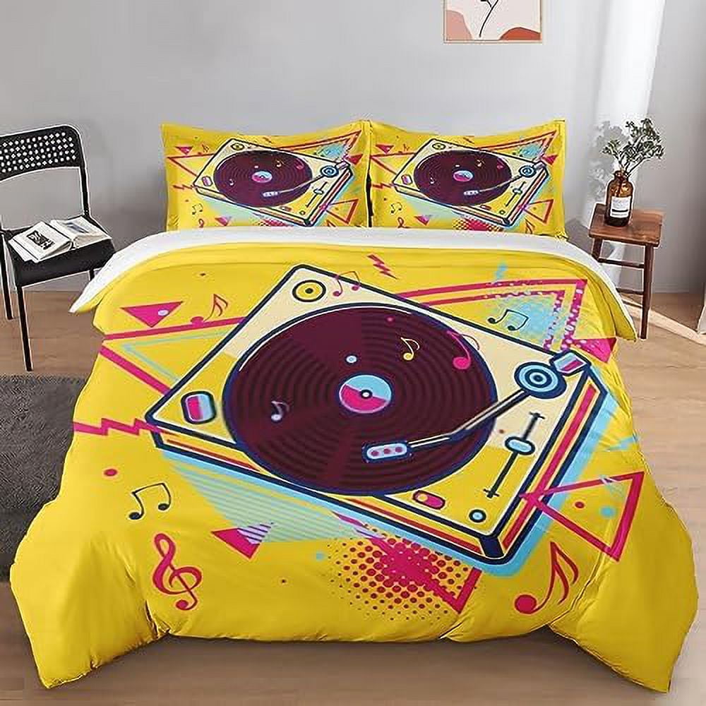 Duvet Cover Set Spanish Grape Wine Music Bedding Set for Kids and Adults Bedroom Decor Bull Rose