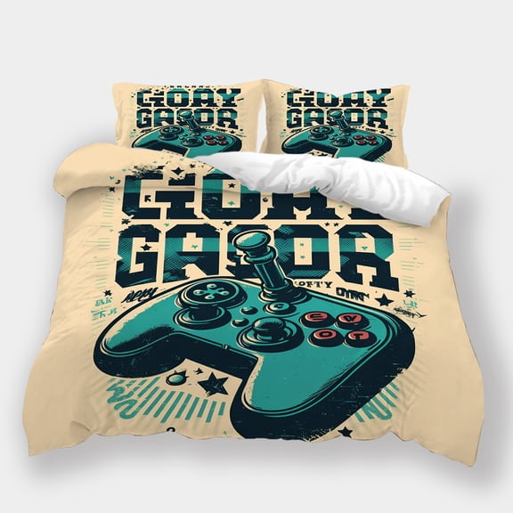 Duvet Cover Set Teen Adult Fashion Bedspreads Bedroom Decor Gamepad Printed Bed Set,Queen (90"x90")
