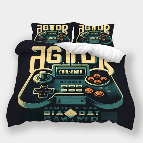 Duvet Cover Set Teen Adult Fashion Bedspreads Bedroom Decor Gamepad Printed Bed Set,Queen (90"x90")