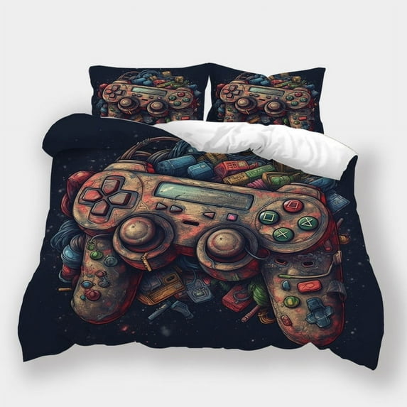 Duvet Cover Set Teenager High Quality Bedspreads Fantasy Game Theme Bedding Set for All Season,King (90"x104")