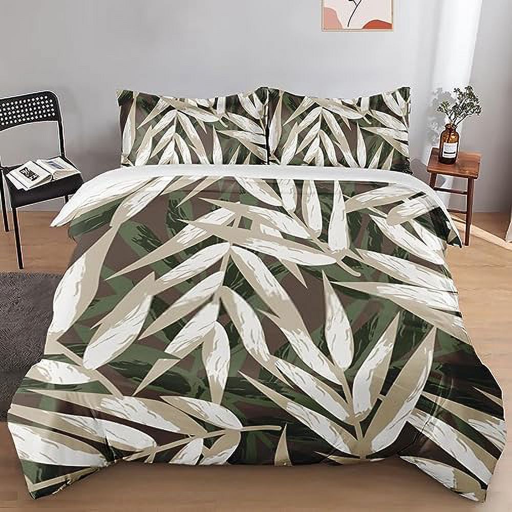 Duvet Cover Set Tropical Flower Plant Leaf Bedding Set for Kids and