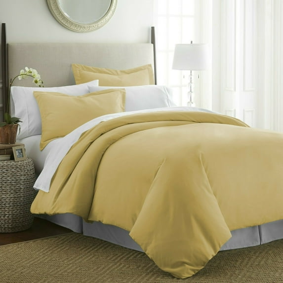 Duvet Cover Soft Microfiber King/CalKing Size 3 Pieces Bedding Sets with 1 Duvet Cover and 2 Pillow Shams, Solid Color Simple Style Bedding Set