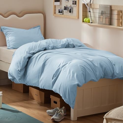 Duvet Cover Twin/Twin XL Size - Soft Double Brushed Bedding Set for Kids & Adults, Zipper Closure, 2 Pieces, Includes 1 Duvet Cover (68"x90") & 1 Pillow Sham, NO Comforter, Winter Sky