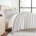 thumbnail image 1 of Duvet Covert Set - Ultra Soft - Light Gray Geo Threads for King Size Bedding by Comfort Canopy, 1 of 15