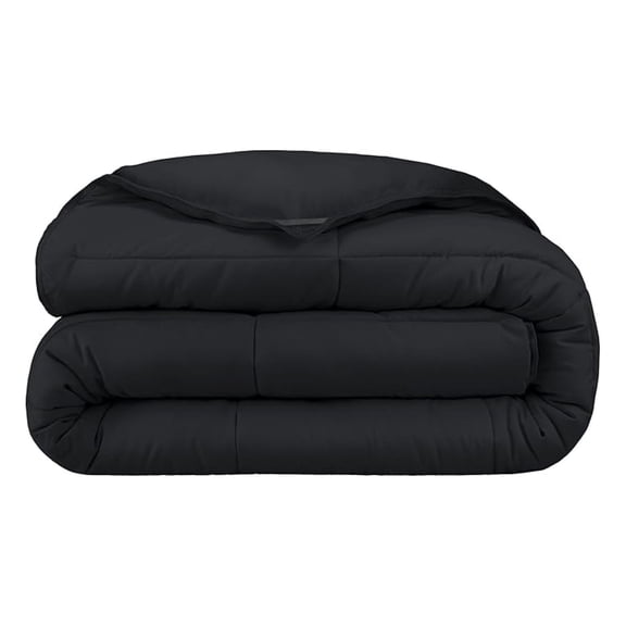 Duvet Insert Comforter - Twin/Twin Extra Long - 8 Duvet Loops - Goose Down - Ultra-Soft - Premium 1800 Series - All Season Warmth - Bedding Comforter (Twin/Twin XL, Black)