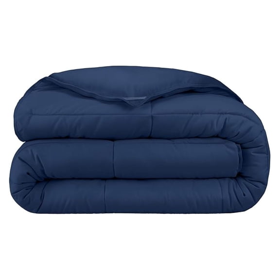 Duvet Insert Comforter - Twin/Twin Extra Long - 8 Duvet Loops - Goose Down - Ultra-Soft - Premium 1800 Series - All Season Warmth - Bedding Comforter (Twin/Twin XL, Dark Blue)