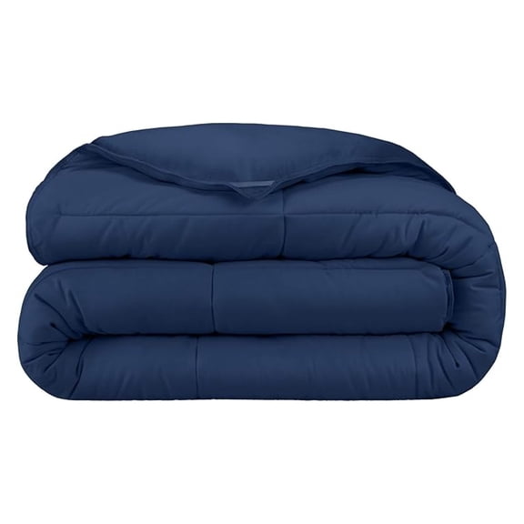 Duvet Insert Comforter - Twin/Twin Extra Long - 8 Duvet Loops - Goose Down - Ultra-Soft - Premium 1800 Series - All Season Warmth - Bedding Comforter (Twin/Twin XL, Dark Blue)