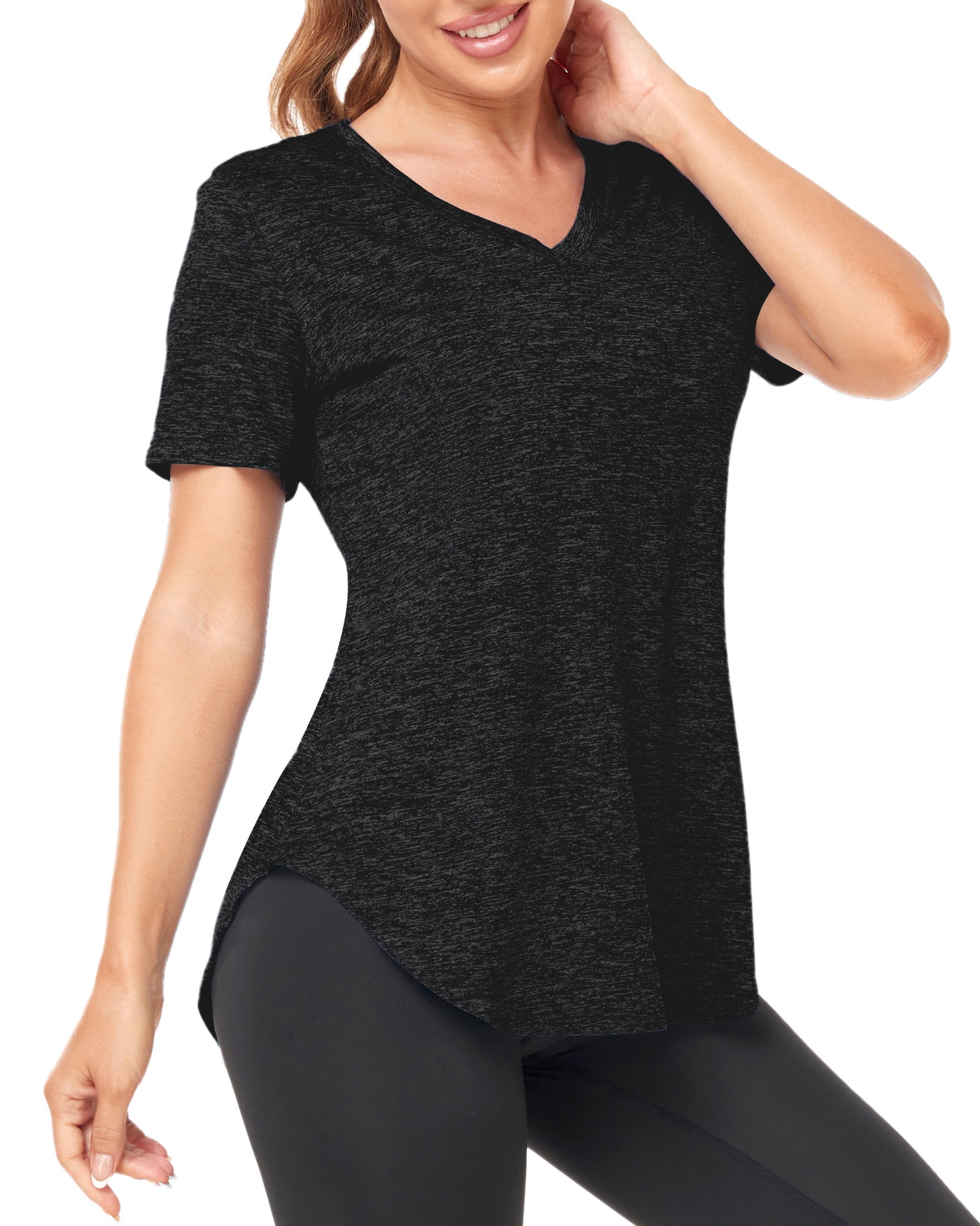 Duvowe Women's Sports T-Shirt Short Sleeve Activewear Workout Top Gym Running Yoga Tops for Women