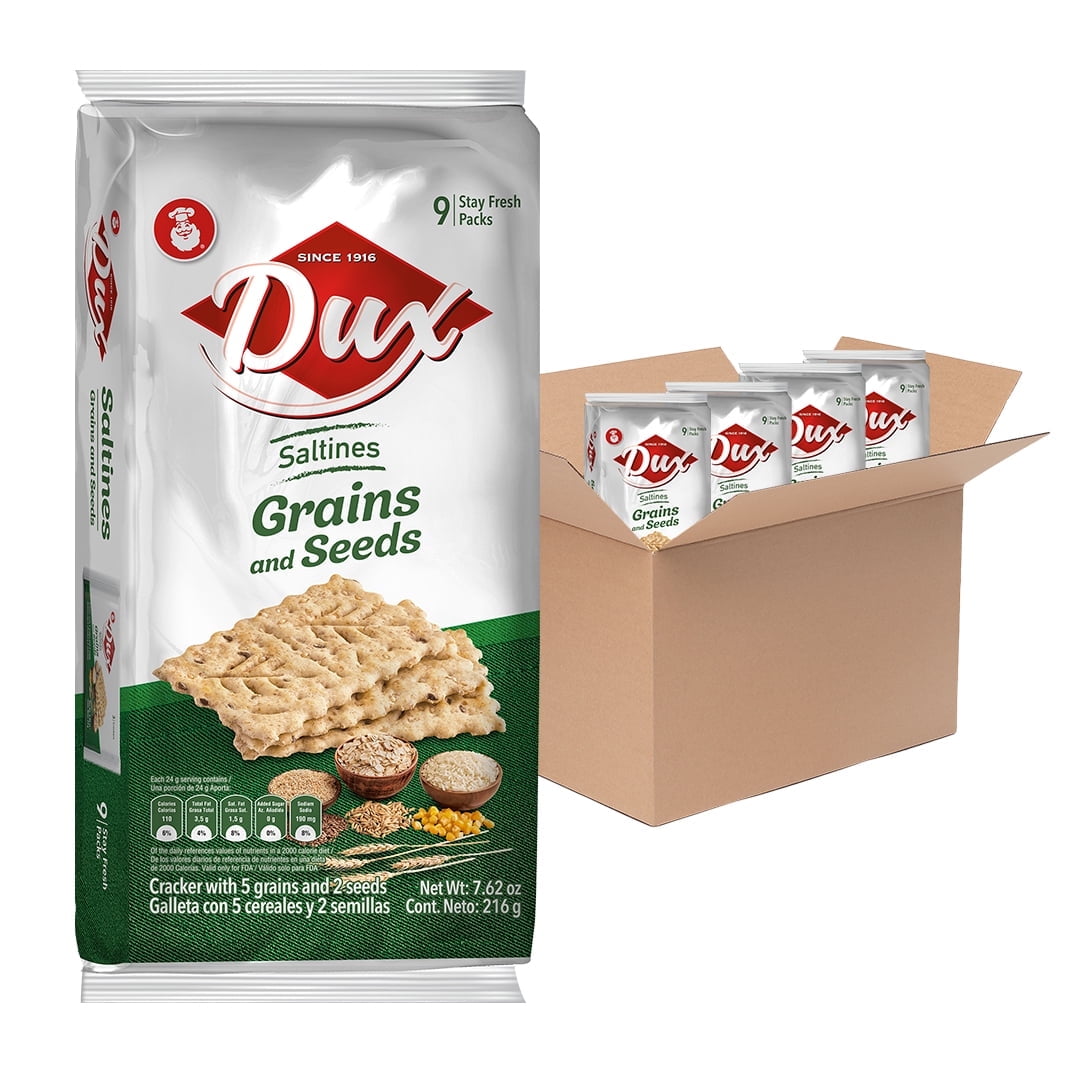 Dux Grain & Seeds Crackers Bag, 7.62 oz, Pack of 4
