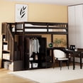 thumbnail image 1 of Duxelifin Full Loft Bed with Desk and Stairs, Wooden Loft Bed with Storage Drawers & Wardrobe, High Loft Bed Frame for Adults Teens- Espresso, 1 of 6