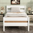 thumbnail image 1 of Duxelifin Twin Bed Frames Wood, Wood Twin Bed Frame with Headboard and Footboard, No Box Spring Needed, White, 1 of 8