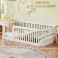 thumbnail image 1 of Duxelifin Twin Size Floor Bed with High Rails for Kids, Solid Wood Floor Bed Montessori Frame, No-Slat Design, Modern Toddler Floor Bed for Boys Girls (White), 1 of 8
