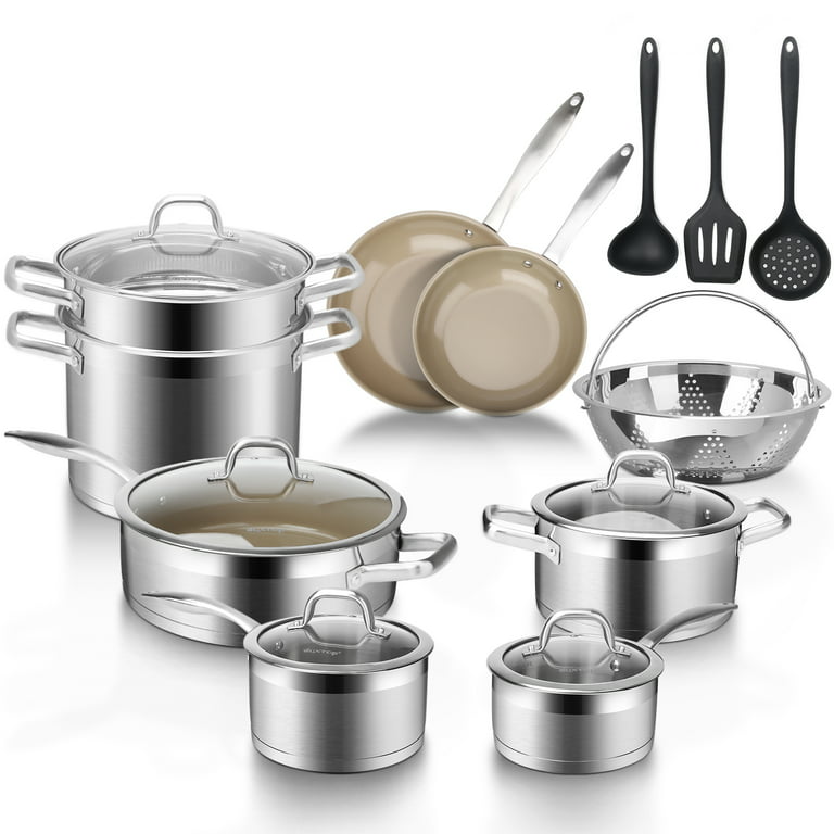 Duxtop 17PC Professional Stainless Steel Induction Cookware Set, Stainless  Steel 7445033034012