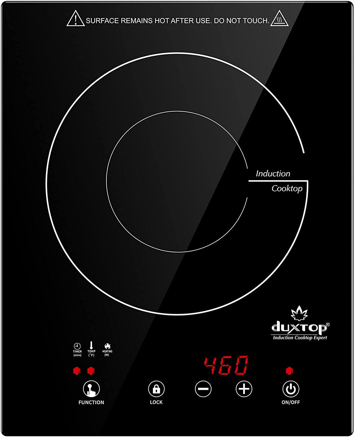  Duxtop Portable Induction Cooktop, Countertop Burner Induction  Hot Plate with LCD Sensor Touch 1800 Watts, Black 9610LS BT-200DZ