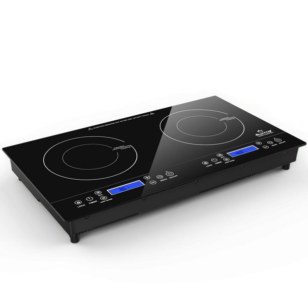 Duxtop LCD 1800W Portable Induction Cooktop 2 Burner, BuiltIn