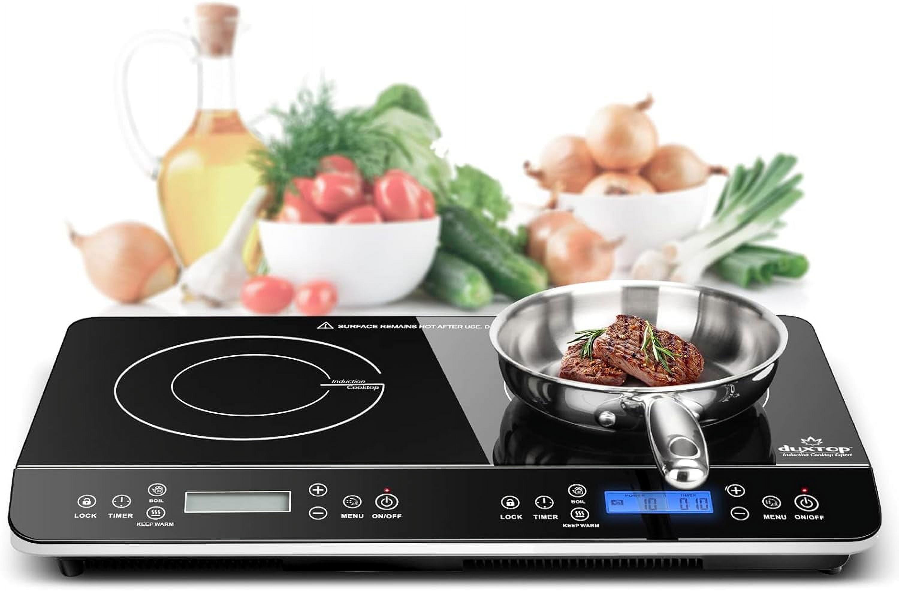 Duxtop Portable Induction Cooktop, Countertop Burner Induction Hot Plate  with LCD Sensor Touch 1800 Watts, Black 9610LS BT-200DZ