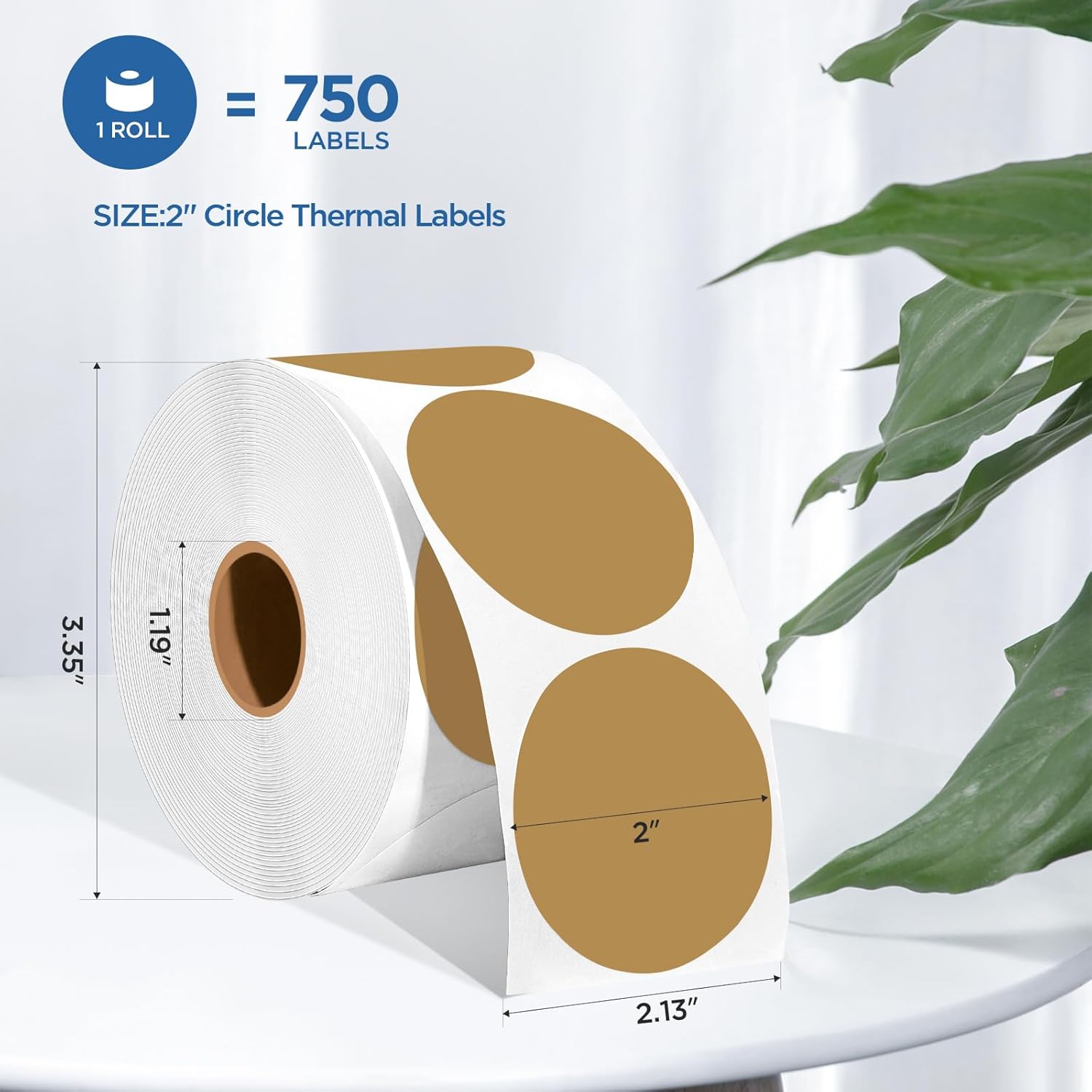 Duying 2 Inch Circle Thermal Labels,2" Round Thermal Printer Stickers