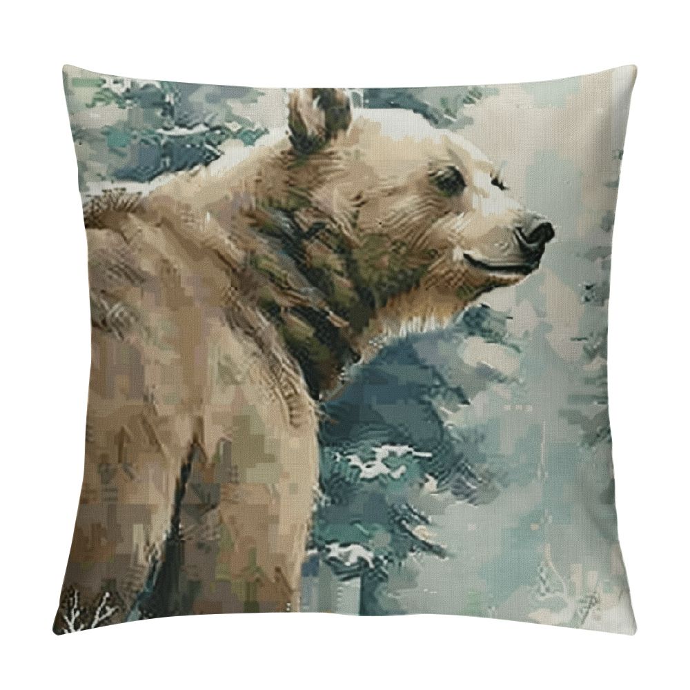 Dvbnli Forest Animals Pillow Covers Deer Fox Rabbit Bear Decorative