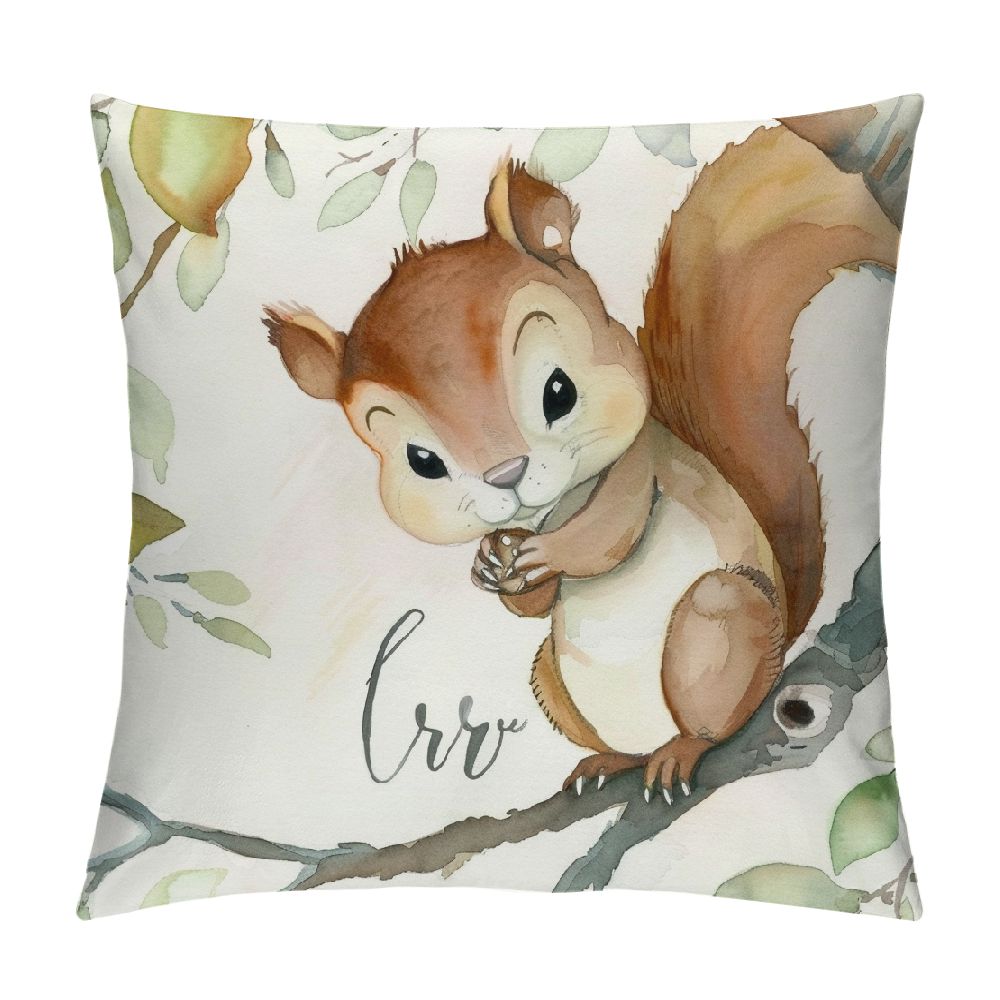 Dvbnli Forest Animals Throw Pillow Covers Fox Bear Squirrel Owl Kids