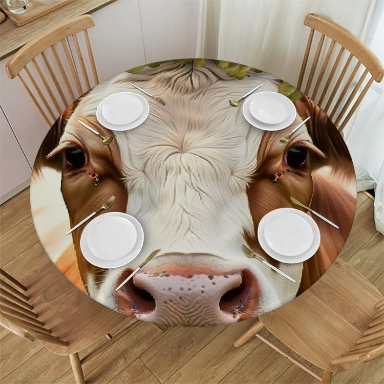 Dvbnli Tablecloth Print Round Table Cloth Waterproof Washable ...