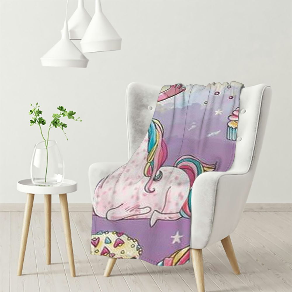 Dvbnli Unicorn Blanket Gifts for Kids Girls Toddler Light Purple