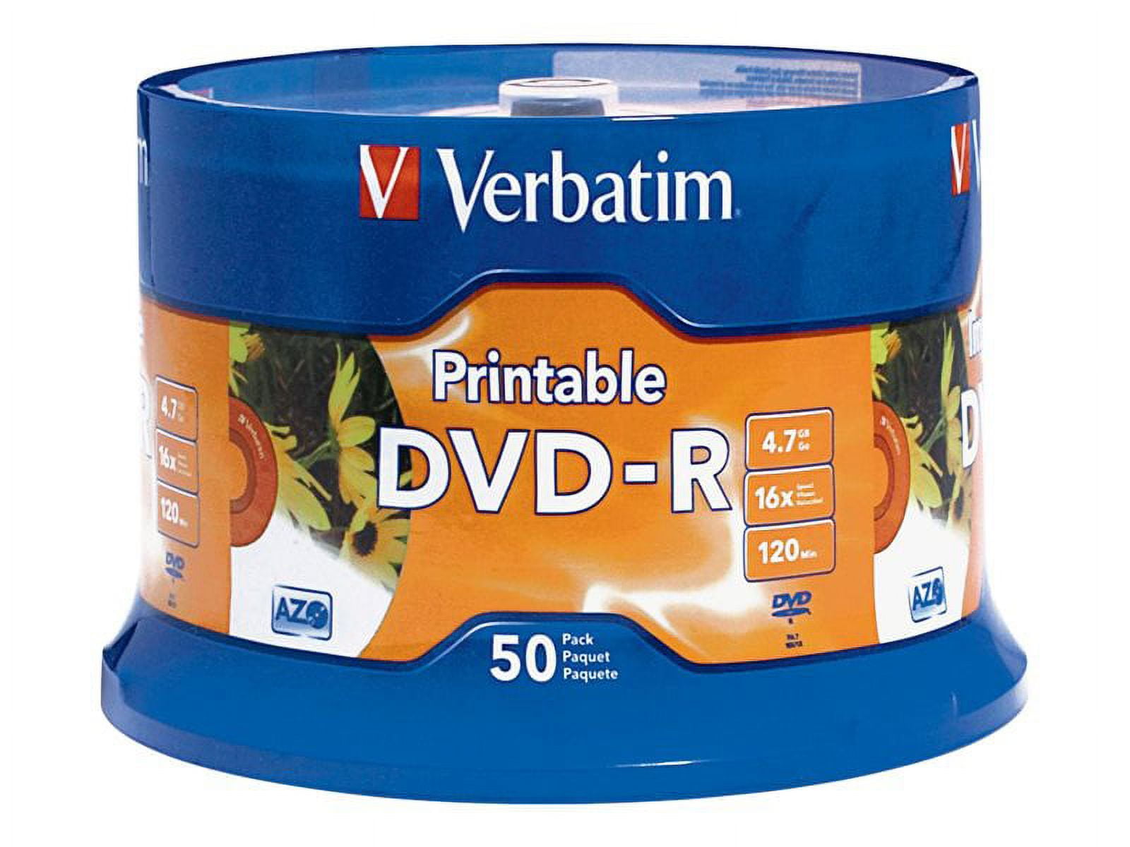 Dvd-R Recordable Disc, 4.7 Gb, 16x, Spindle, White, 50/pack | Bundle of 5 Packs