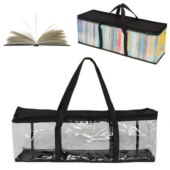 Dvd Storage Case Pvc Stackable Organizer with Triple Handles & Dividers,Space-Saving Container for 40 Dvds/Movie Discs/Video Games Apeya