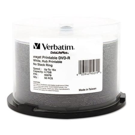 Dvd+r Recordable Disc, 4.7 Gb, 16x, Spindle, Hub Printable, White, 50/pack | Bundle of 10 Packs