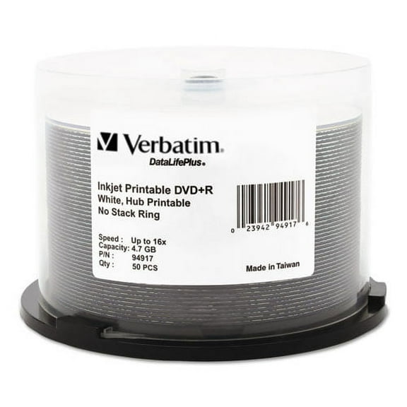 Dvd+r Recordable Disc, 4.7 Gb, 16x, Spindle, Hub Printable, White, 50/pack | Bundle of 2 Packs