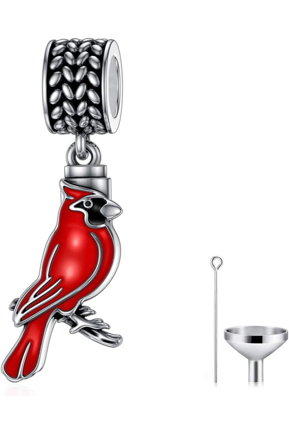 Sunflower/Heart/Cross/Red Cardinal/Family Tree of Life Cremation Charm for Ashes 925 Sterling Silver Urn Bead Charm Fit Bracelet Keepsake Memorial Locket for Women Mom