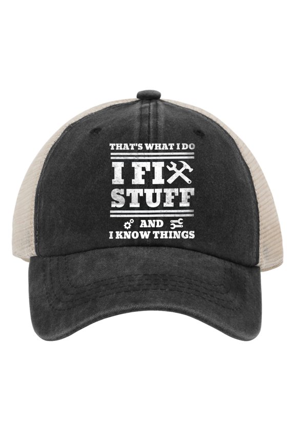 Baseball Caps That's What I Do I Fix Stuff and I Know Things Dad Hat for Women Funny Denim Dad Hats Adjustable