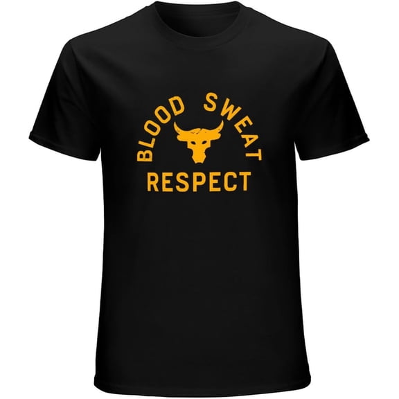 Dvecvbdg Men's T-Shirt Feel Soft Men Project Rock Blood Sweat Respect Graphic Tshirt