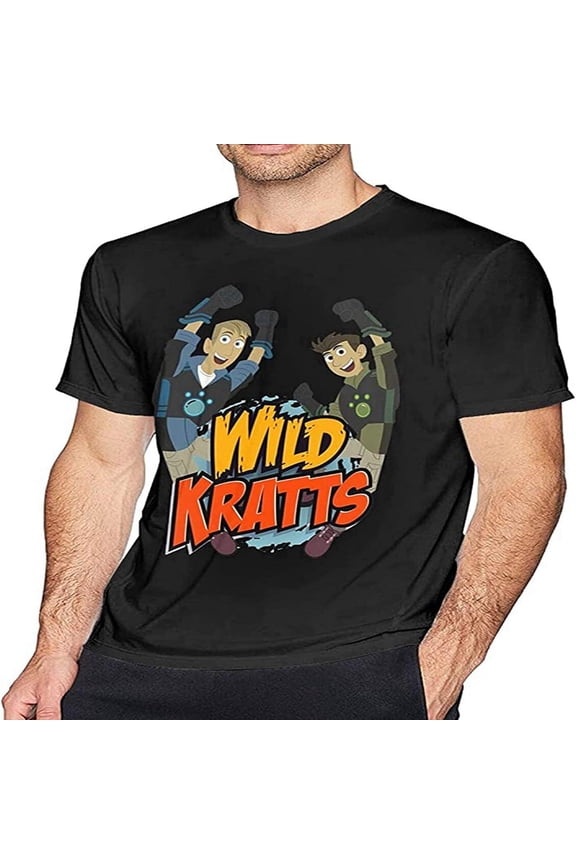 Men's Wild Kratts T-Shirt Short Sleeve Graphic O Neck Graphic Novelty Stylish Tee Tops Black