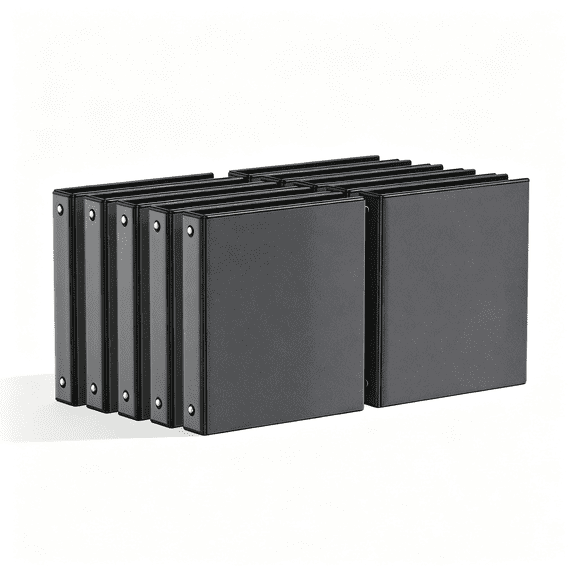 Dvjoy 1 Inch Binders 3 Ring 10 Pack Bulk, PVC-Free Clear View 1" Binders (Fits 8.5x11 Inches) for School, Office & Home Use, black binders 1 inch Black