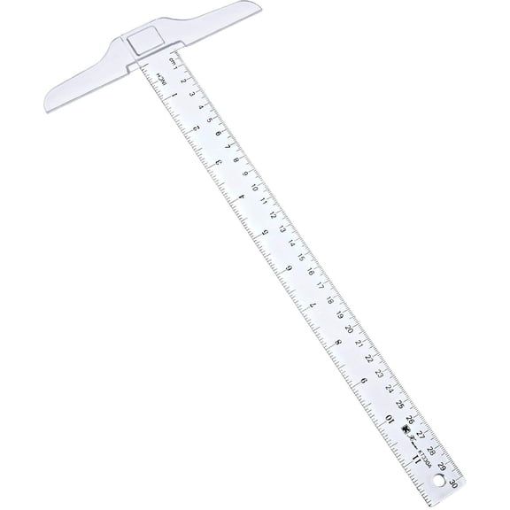 Dvjoy 1 Pcs 12 Inch T-Square Ruler Plastic for Drafting Drawing | Transparent Design with Ideal for Architects Students Engineers, Blueprint and Technical Drawing Work