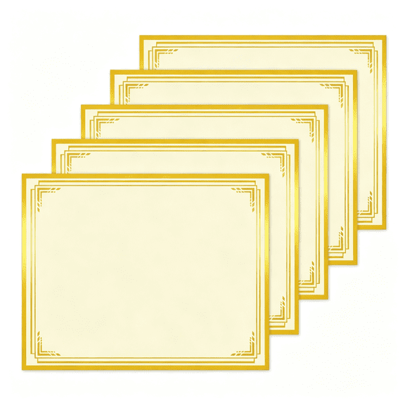 Dvjoy 25 Sheets Certificate Paper 8.5 x 11 for Printing, Blank Gold Foil Border Diploma Paper, 180 GSM Award Certificate Paper for Achievement, Graduation, Office