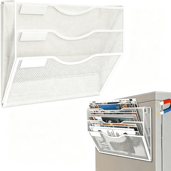 File Rack Image Dvjoy 3-Tier Magnetic File Holder, No Drilling Installation File ...